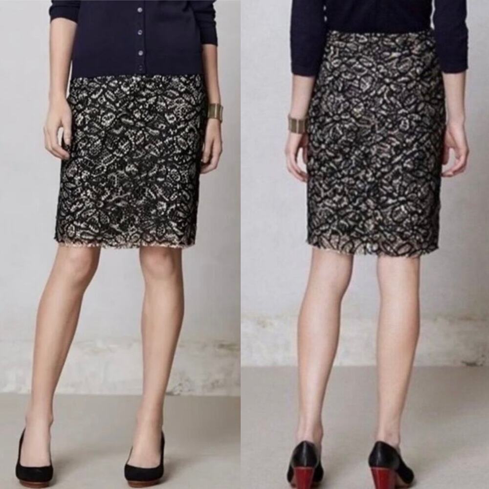Anthropologie Weston Wear Dual Foundation Stretch Lace Pencil Skirt Medium